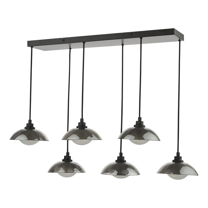 Cayda - Satin Black and Smoked Glass Bar Pendant Light