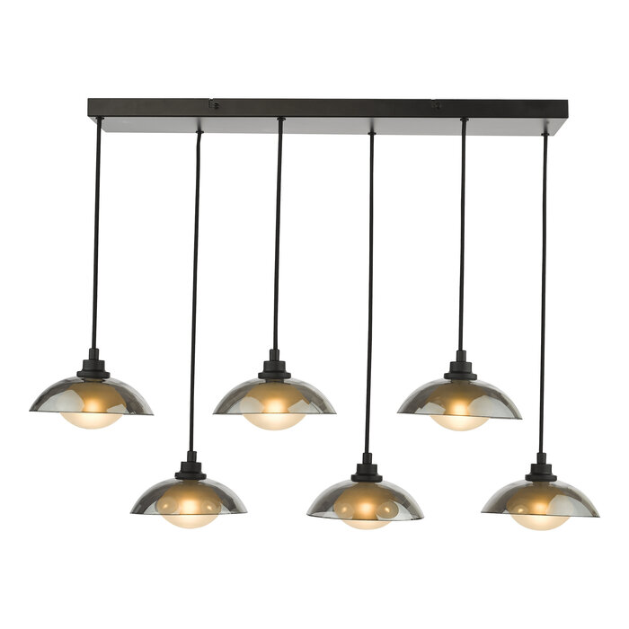 Cayda - Satin Black and Smoked Glass Bar Pendant Light