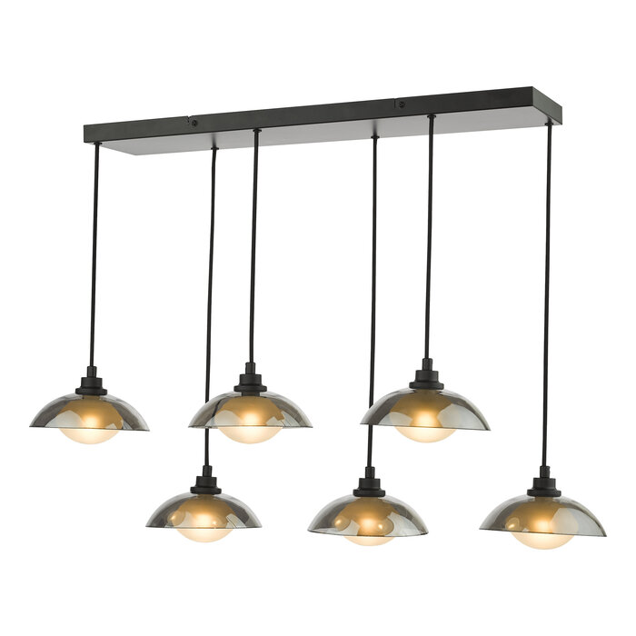 Cayda - Satin Black and Smoked Glass Bar Pendant Light