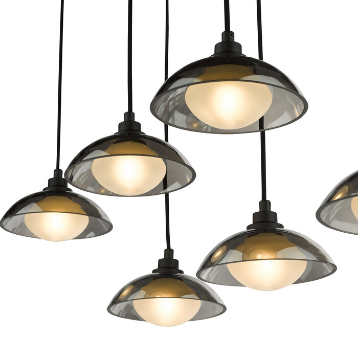 Cayda - Satin Black and Smoked Glass Bar Pendant Light