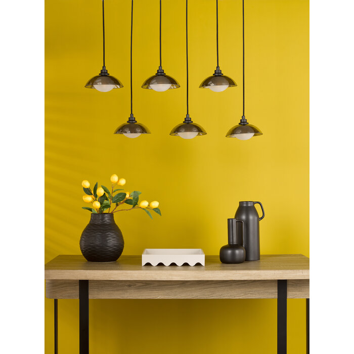 Cayda - Satin Black and Smoked Glass Bar Pendant Light