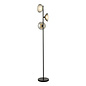 Cayda - Modern Smoked Glass and Black Floor Lamp