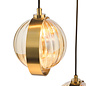 Ophira - Amber Ribbed Glass & Antique Gold Cluster Pendant Light
