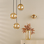 Ophira - Amber Ribbed Glass & Antique Gold Cluster Pendant Light