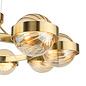 Ophira - Amber Ribbed Glass & Antique Gold Modern Chandelier - 8 Light