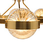 Ophira - Amber Ribbed Glass & Antique Gold Modern Chandelier - 8 Light