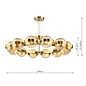 Ophira - Amber Ribbed Glass & Antique Gold Modern Chandelier - 12 Light