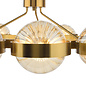 Ophira - Amber Ribbed Glass & Antique Gold Modern Chandelier - 12 Light