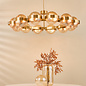 Ophira - Amber Ribbed Glass & Antique Gold Modern Chandelier - 12 Light