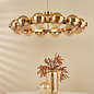 Ophira - Amber Ribbed Glass & Antique Gold Modern Chandelier - 12 Light