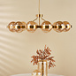Ophira - Amber Ribbed Glass & Antique Gold Modern Chandelier - 12 Light