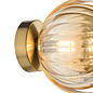 Ophira - Amber Ribbed Glass & Antique Gold Wall Light