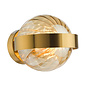 Ophira - Amber Ribbed Glass & Antique Gold Wall Light