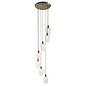 Una - Staircase Light - 7 Light Cascading Pendant - Antique Brass
