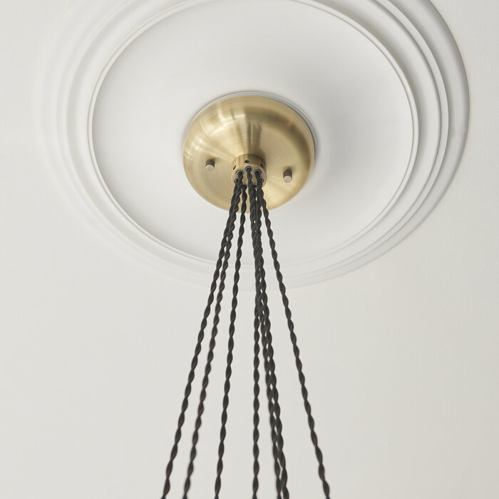 Una - 7 Light Cluster Light - Dining Room & Staircase Chandelier - Antique Brass