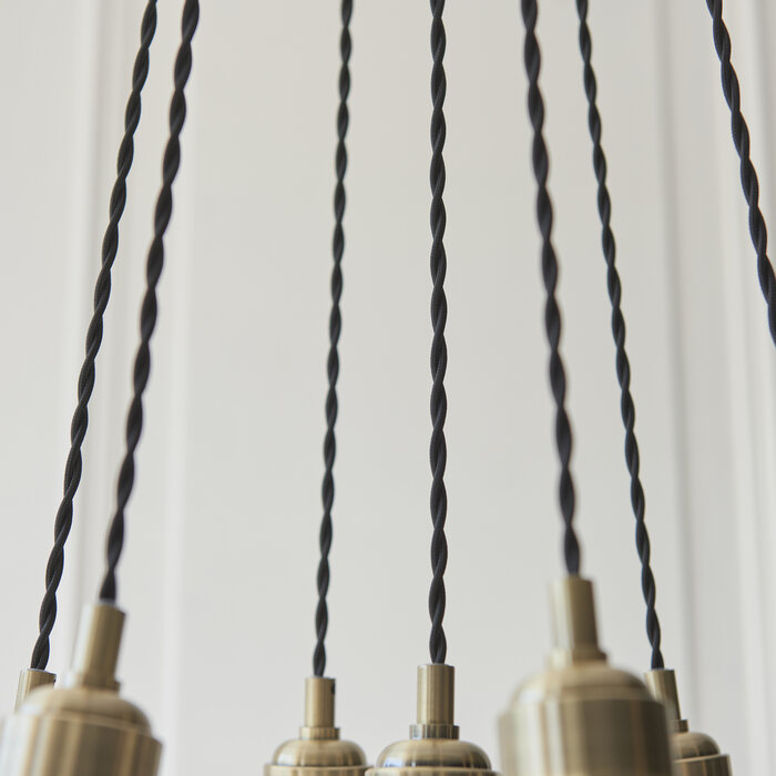 Una - 7 Light Cluster Light - Dining Room & Staircase Chandelier - Antique Brass