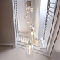 Una - Staircase Chandelier - 13 Light Cascading Pendant - Polished Nickel