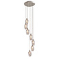 Una - Staircase Chandelier - 7 Light Cascading Pendant - Polished Nickel