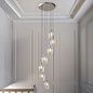 Una - Staircase Chandelier - 7 Light Cascading Pendant - Polished Nickel