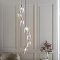 Una - Staircase Chandelier - 7 Light Cascading Pendant - Polished Nickel