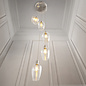 Una - Staircase Chandelier - 7 Light Cascading Pendant - Polished Nickel