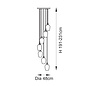 Una - Staircase Chandelier - 7 Light Cascading Pendant - Polished Nickel