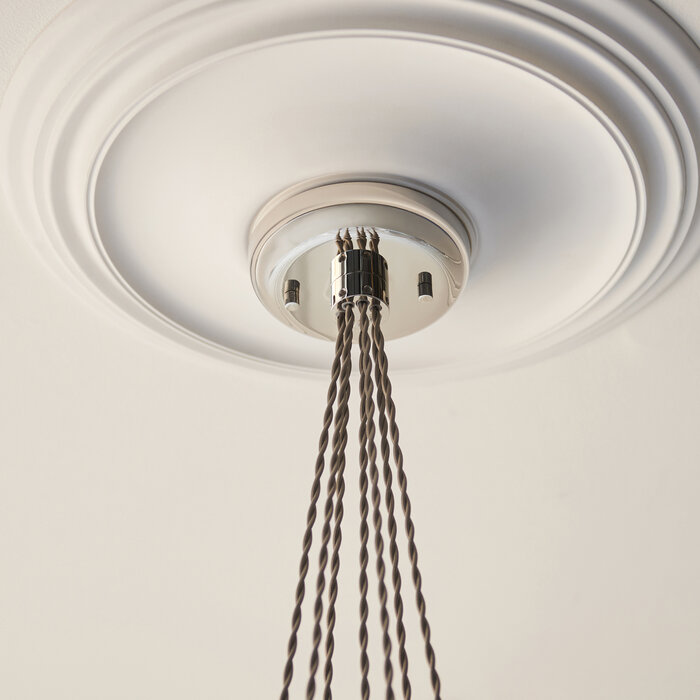 Una - 7 Light Cluster Light - Dining Room & Staircase Chandelier - Polished Nickel