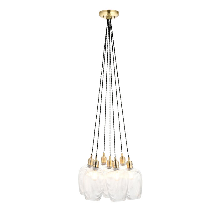 Bettina - 7 Light Cluster Light - Dining Room & Staircase Chandelier - Antique Brass