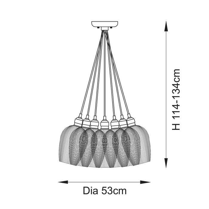 Bettina - 7 Light Cluster Light - Dining Room & Staircase Chandelier - Antique Brass