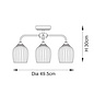 Ferna - Ribbed Glass Semi Flush Ceiling Light - Aged Brass