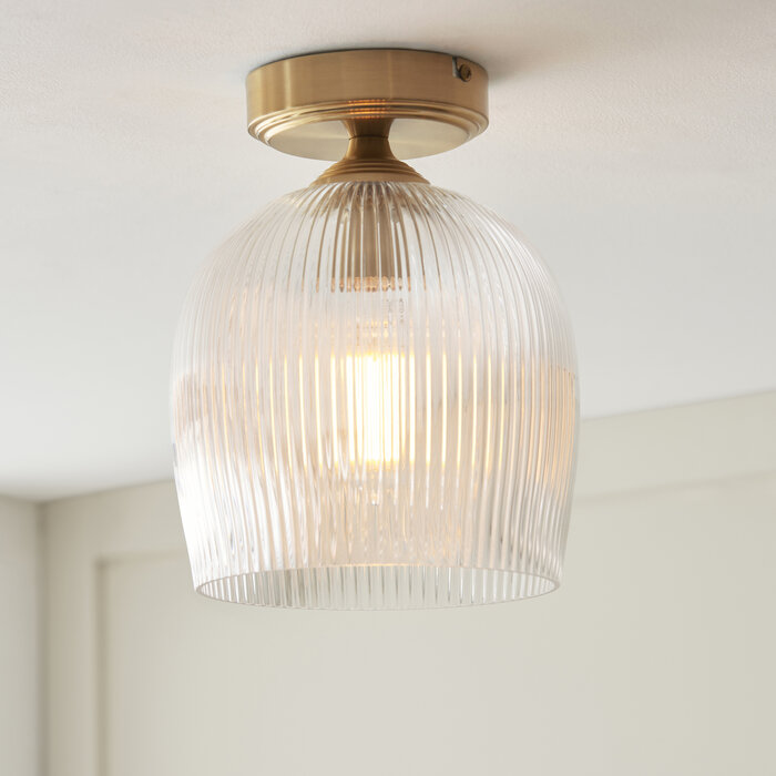 Ferna - Ribbed Glass Hallway Ceiling Light