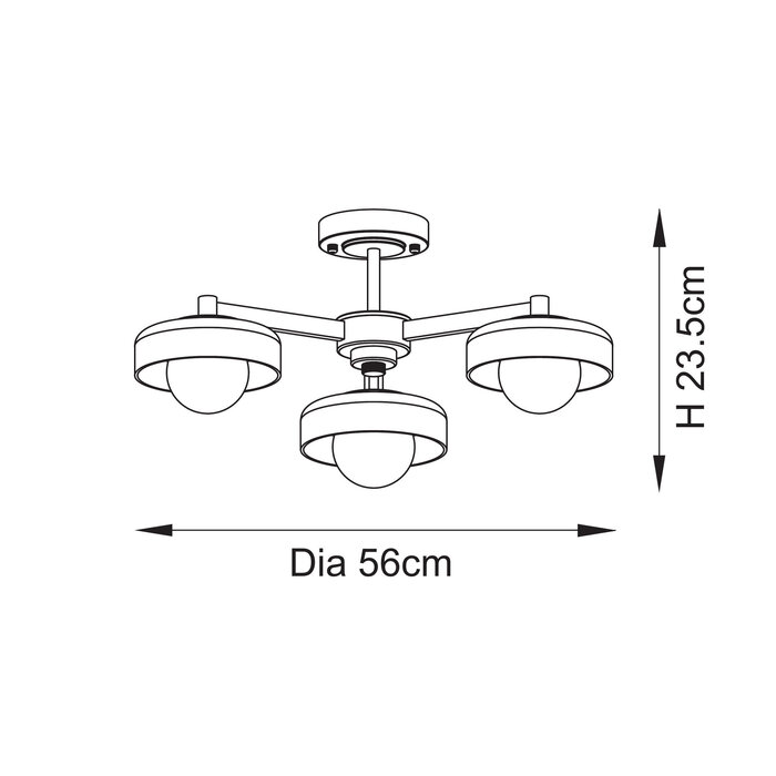Caldera - Mid Century Modern Semi Flush Ceiling Light