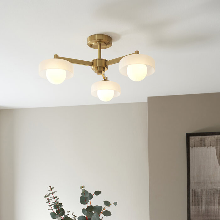 Caldera - Mid Century Modern Semi Flush Ceiling Light