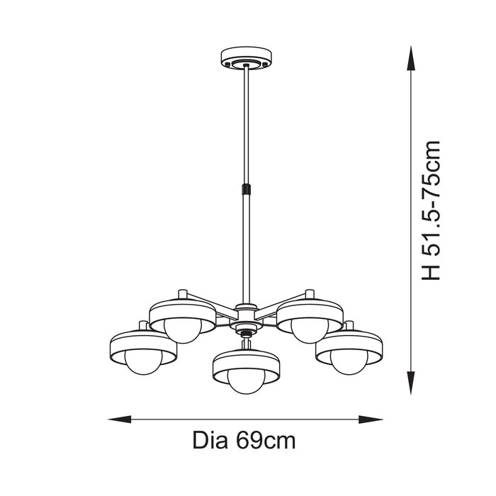 Caldera - Large Mid Century Modern Semi Flush Ceiling Light