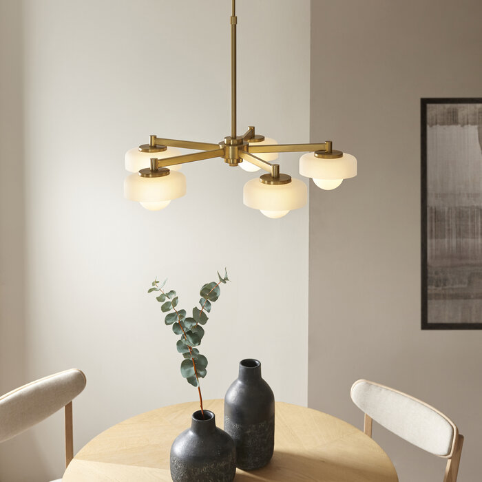 Caldera - Large Mid Century Modern Semi Flush Ceiling Light