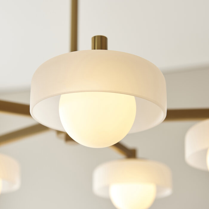 Caldera - Large Mid Century Modern Semi Flush Ceiling Light