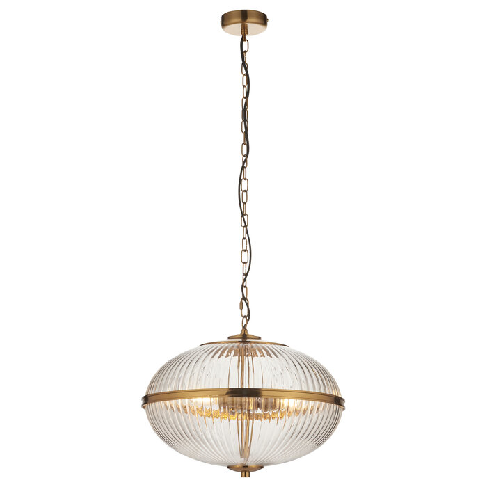 Ferna - Ribbed Glass Dining Room Pendant Light