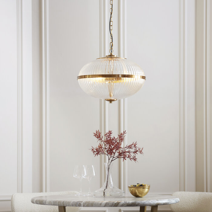 Ferna - Ribbed Glass Dining Room Pendant Light