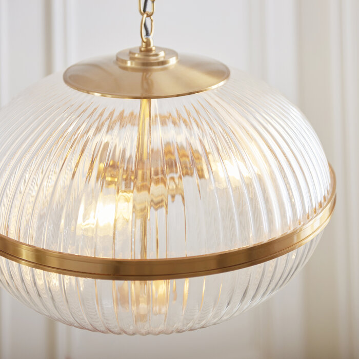 Ferna - Ribbed Glass Dining Room Pendant Light