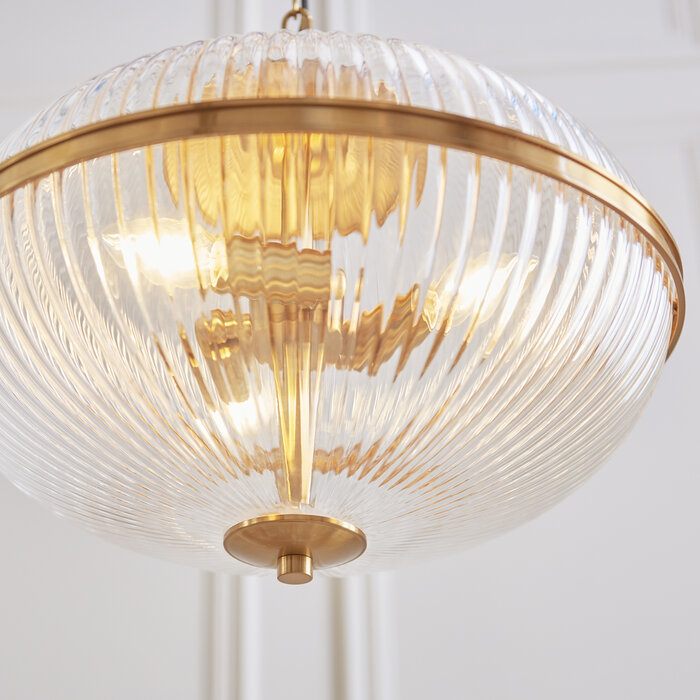 Ferna - Ribbed Glass Dining Room Pendant Light