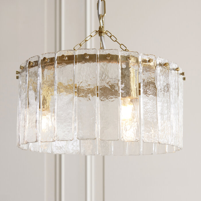 Liora - Vintage Venetian Style Glass Chandelier - 3 Light - Small