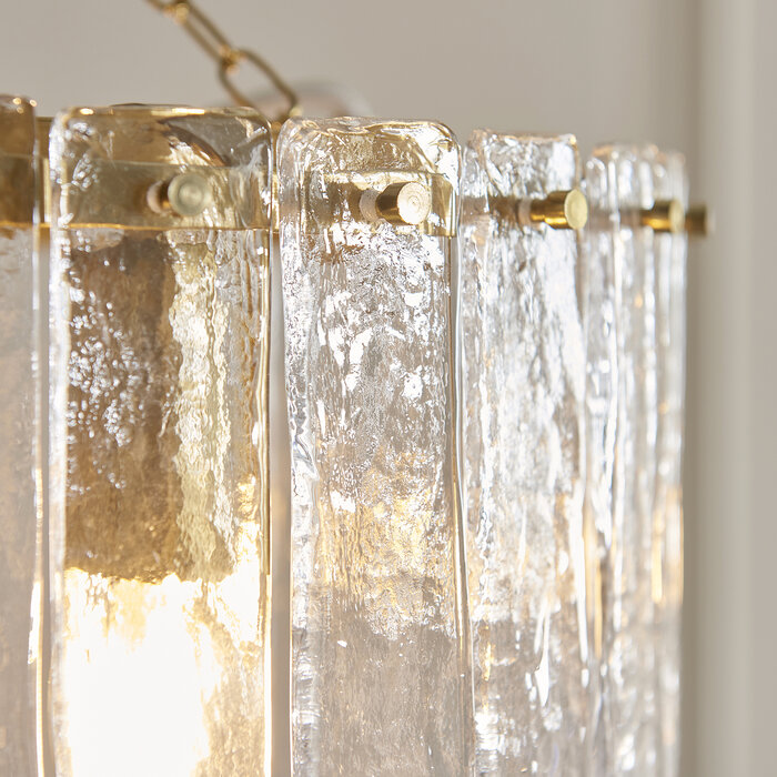 Liora - Vintage Venetian Style Glass Chandelier - 3 Light - Small