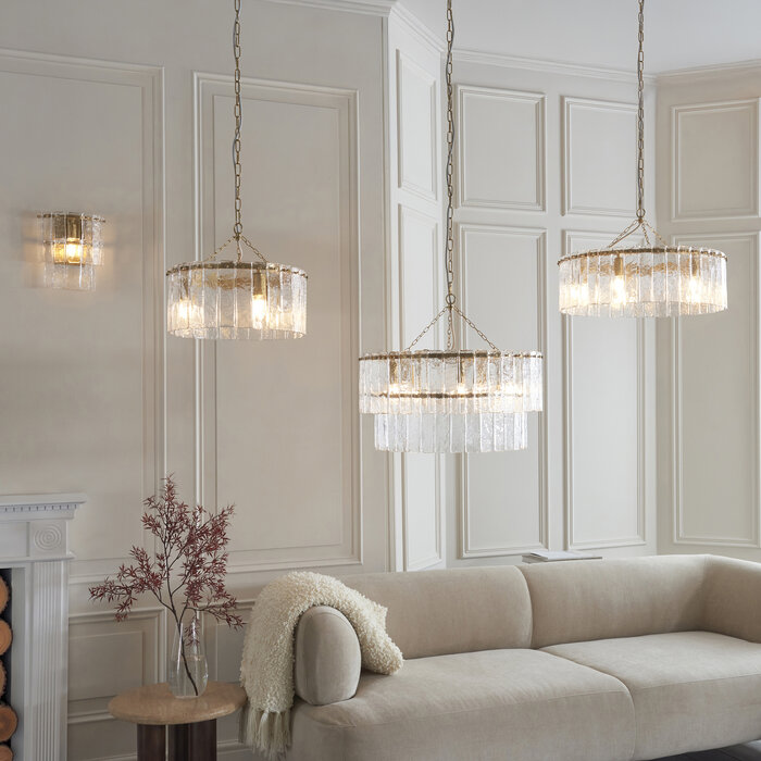 Liora - Vintage Venetian Style Glass Chandelier - 3 Light - Small