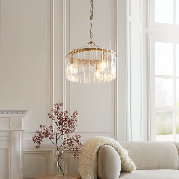 Liora - Vintage Venetian Style Glass Chandelier - 3 Light - Small