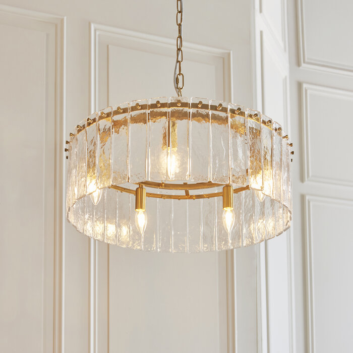 Liora - Vintage Venetian Style Glass Chandelier - 5 Light - Medium