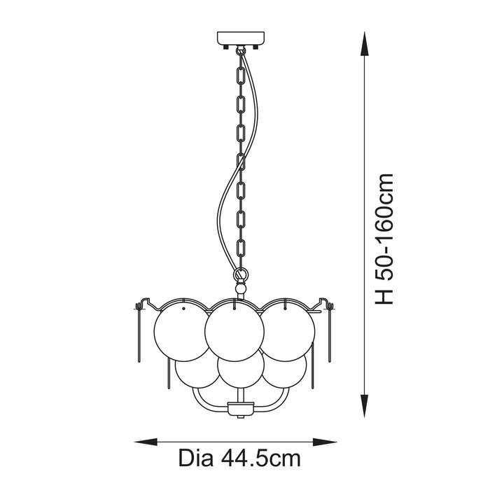 Tavira - Champagne Glass Modern Chandelier - 3 Light - Small