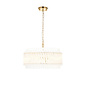Nilo - Timeless Glass Chandelier -  Brushed Aged Brass - 5 Light