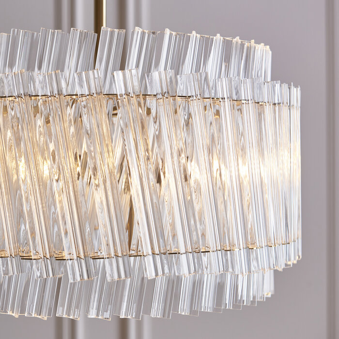 Nilo - Timeless Small Glass Chandelier -  Brushed Aged Brass - 3 Light
