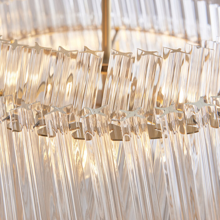 Nilo - Timeless Small Glass Chandelier -  Brushed Aged Brass - 3 Light