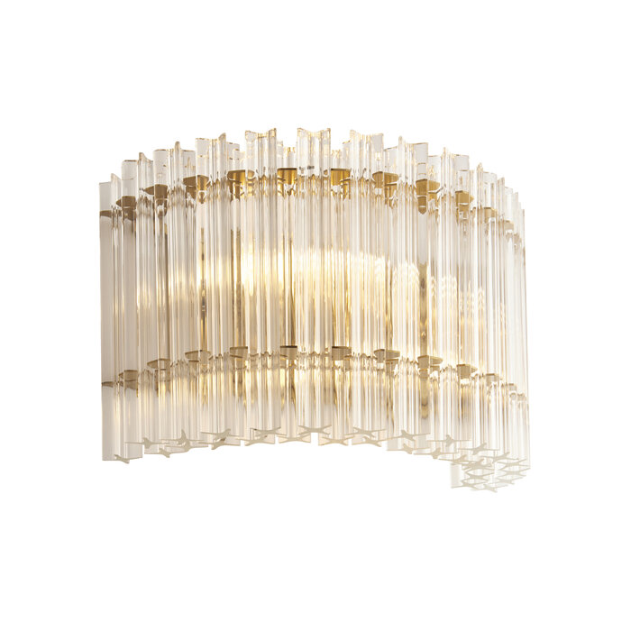Nilo - Timeless Glass Wall Light -  Brushed Aged Brass